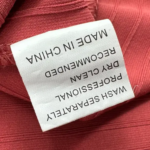 For G and PL Coral Long Sleeve Ribbed Button Placket Collared Polo Shirt Small Pink