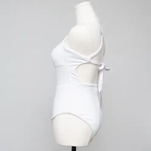 Becca . Modern Edge Cutout Ribbed One-Piece Swimsuit.