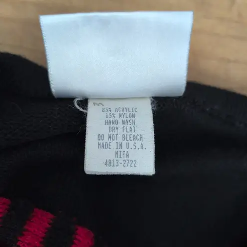 Vintage USA Made Ladies' Zip Up Colorblock Sweater Black Size L