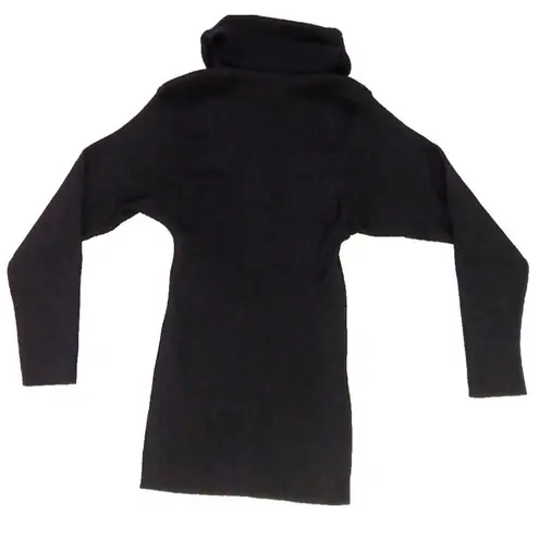 Saint Laurent Vintage Lambswool Roll Tab Turtle Neck Black Sweater sz 40