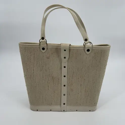 Vintage 60s Jewel Tone Wood Tote Handbag Collins Style Purse Floral Bucket Tan