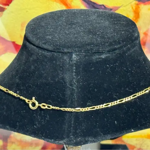 14K SOLID GOLD 'Figaro Link' Necklace Chain 4.4 Grams 16" Inches