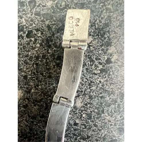 Vintage Sterling silver 925 Bracelet /w genuine Agate stones Black