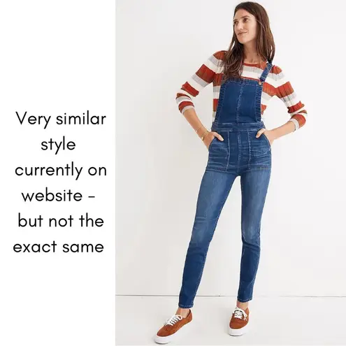 Madewell 🆕NWT Women’s  Slim Fit Overalls Dark Wash Size L Stretchy 👖