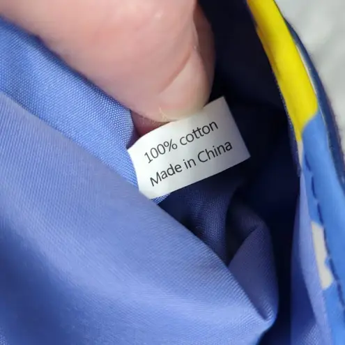 Draper James DRAPER James "Hey Ladies" blue white gold floral bag 4"x6"x2" New without tags