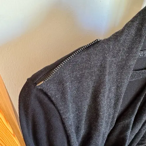 All Saints Drina Charcoal Grey Sweater Dress Size 2 Cotton Wool