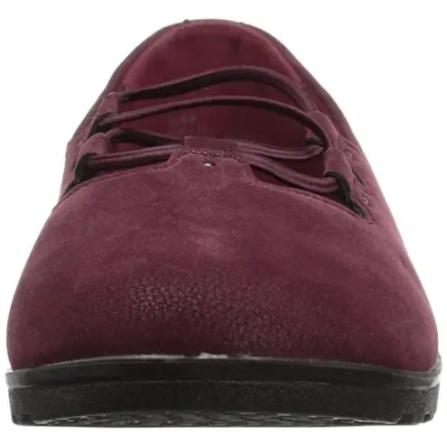 Easy Street Effie Ballet Flats Burgundy Maroon Wine Corset Lace-Up Edgy Comfort