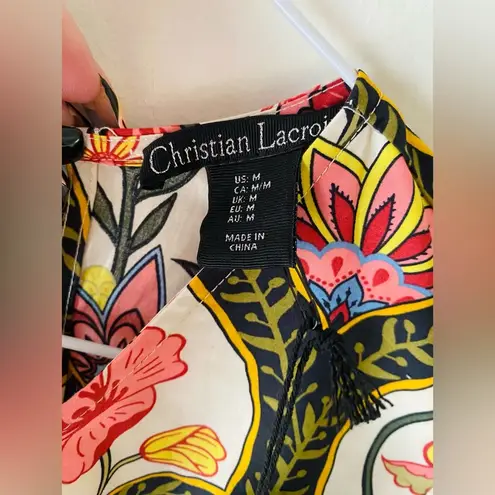 Christian LaCroix NWT floral lace up back mini dress size/M