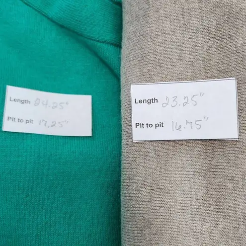 D&Co. Bundle of 2 Sweaters Size XXS Tan Boatneck Sweater Green Boatneck Sweater