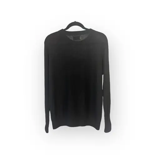 Lauren Moshi ᨎ Ladona X White Mouth Lightweight Knit Cashmere Sweater ᨎ Black S