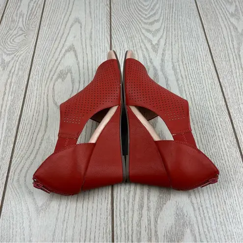 Journee Collection Women's Aretha Perforated Peep Toe Wedge Sandals 9 Rust $95 - Image 3