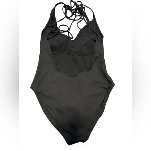 SheIn  black ribbed open back bathing suit size large nwot