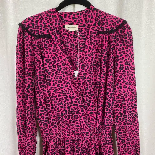 Zadig & Voltaire Pink Leopard Reveal Print Leo Mini Dress Sz.S NWT