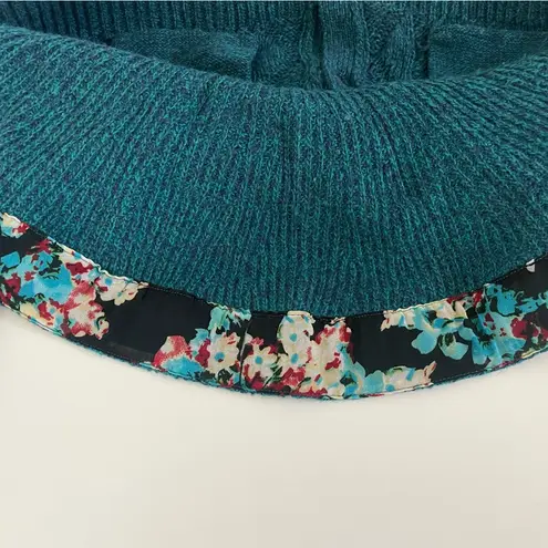 Anthropologie Far Away From Close Fisherman Wool Blend Cable Knit Cardigan Blue Size M