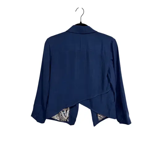 Cartonnier Women's Navy Blue Blazer Size 4 Lyocell Lined Career Work Jacket