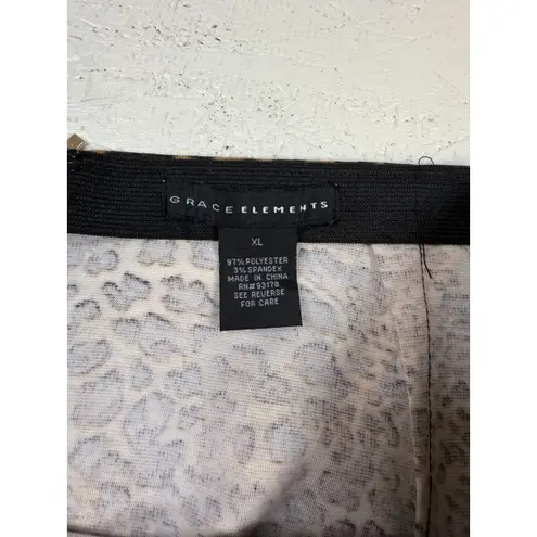 Grace Elements Womens XL Leopard Print Pencil Skirt Knee Length Business Casual