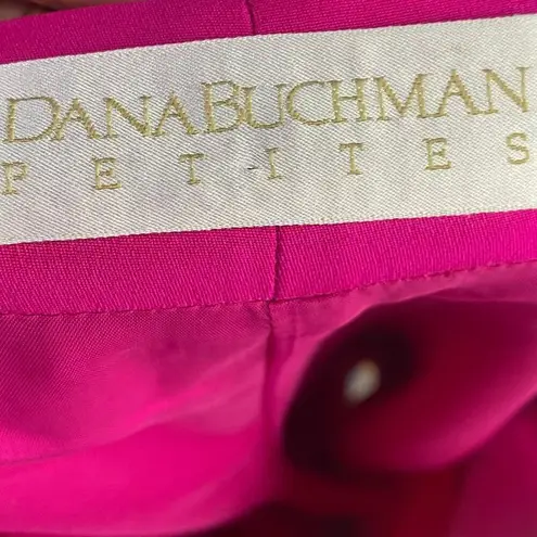 Vintage 80s Silk Pants Trousers High Rise Pleated Straight Leg Magenta Hot Pink Size 4P