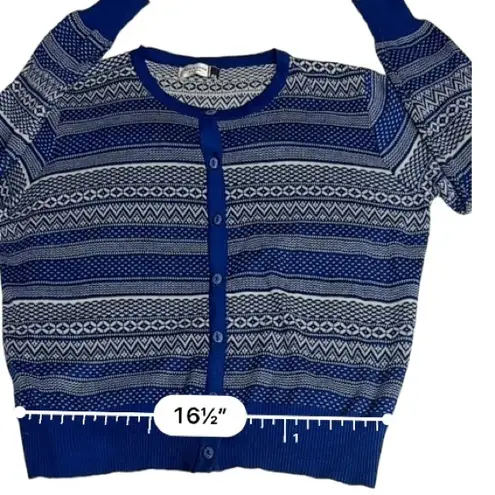 Jon & anna Vintage Nordic Blue White Sparkly Buttons Cardigan Size 3X