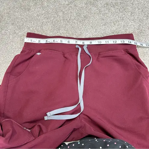 FIGS  Women’s High Waisted Zamora Jogger Scrub Pants Pull On in Burgundy MT
