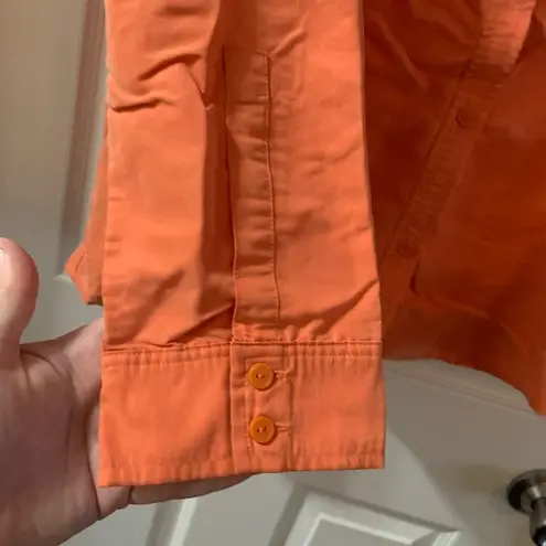 Jones Wear Sport Button Down Tab Sleeve Top Medium