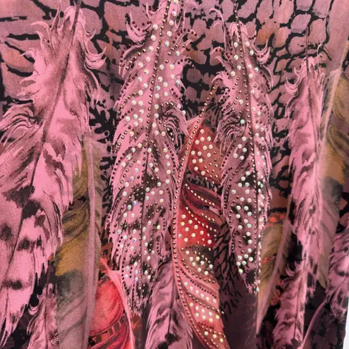 Vinage Y2K Jostar Dress Womens Large Pink Sequined Feather Cowgirl Line Dance