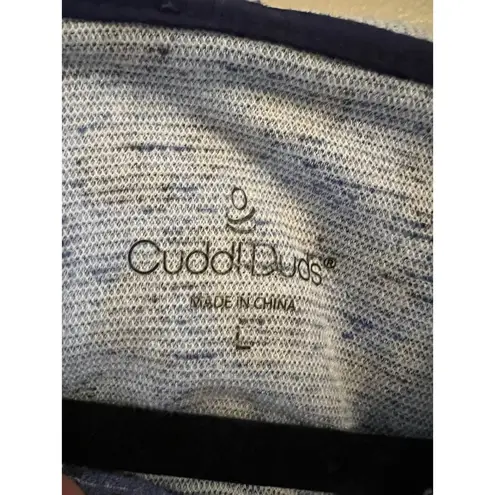 Cuddl Duds Womens Sweatshirt Hoodie Leopard Blue And Black Cozy Loungewear Large