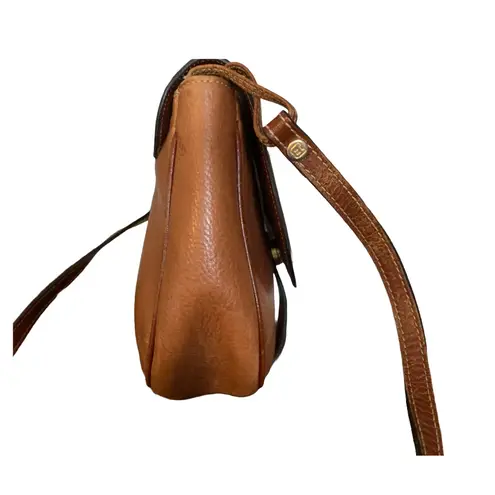 VINTAGE 1990'S BALLY DUAL BROWN LEATHER MESSENGER CROSSBODY PURSE