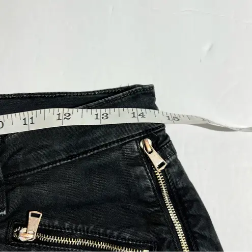 J Brand Moto Jeans Genesis Black Zip Pocket Skinny Size 28