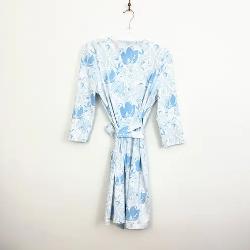 Persifor Louise Tiger Lily Alaskan Blue Wrap Dress Size L