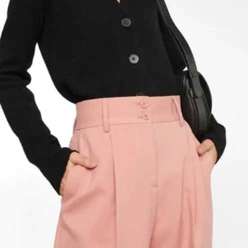 See By Chloe Women's Muted Clay Cotton Wide Leg Pleated Trouser Pant Size 12 NWT