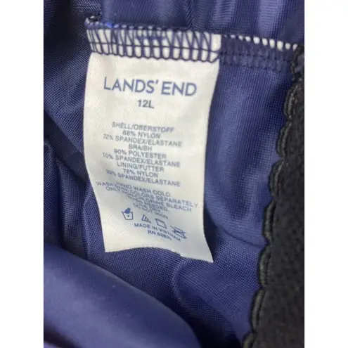 *Lands' End Swimsuit Womens Size 12L Multi Floral One Piece Beach Resort Travel Purple