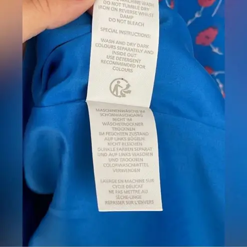 Boden Elise Coral Cyan Meadow Floral
Midi Dress 8 Blue