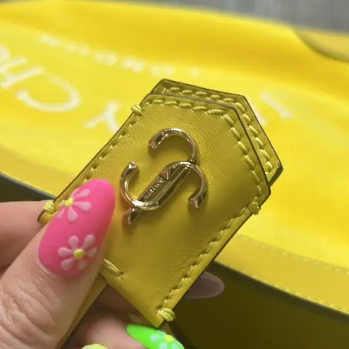 Jimmy Choo Nine2Five Logo Malibu Toweling East-West Tote Bag