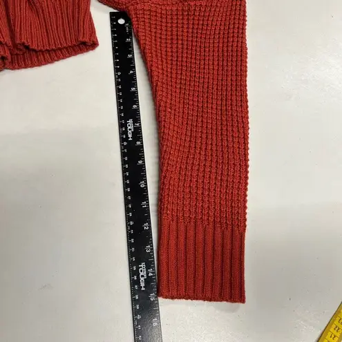 Ultra Flirt Women’s Cropped High-Low Cable Knit Sweater Shrug Cardigan Orange 1X