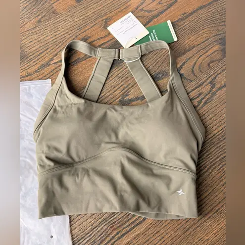 Halara SoftlyZero™ Plush Cut Out Cropped Yoga Tank Top Olive Green Size XS NWT