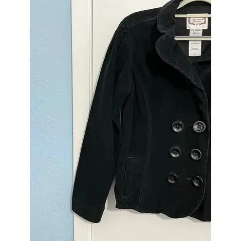 Vintage Levi Strauss Jacket Large Black Corduroy Cropped Y2K Whimsigoth Boho - Image 4