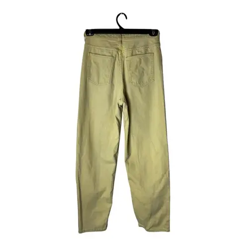 COS Jeans Women 26 Yellow Denim Cotton High Rise Button Fly Tapered Leg Colorful