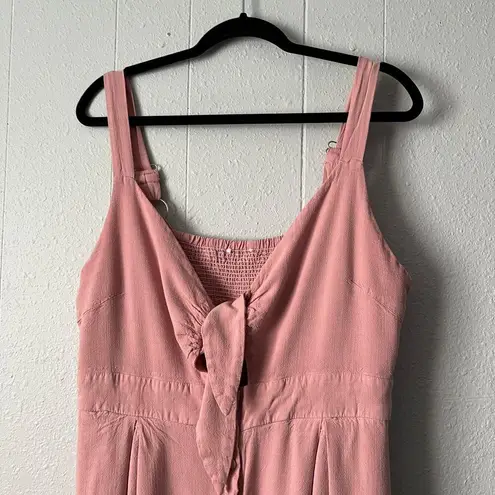 Button Front Midi Dress Womens 2X Smocked Fairy Cottagecore Soft Girl Romantic Pink