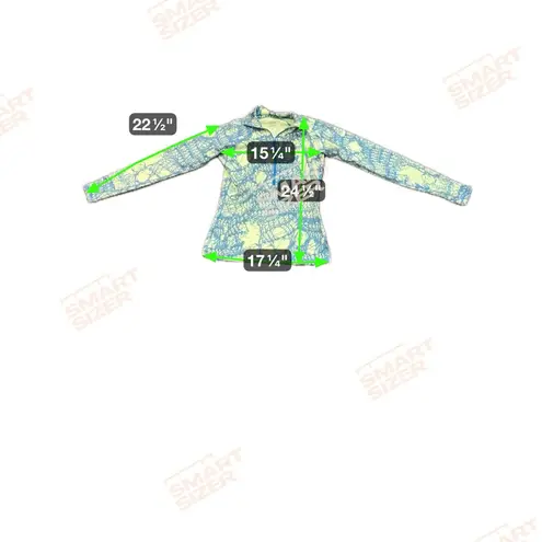 Nike  Pro Half Zip Pullover Womens Medium Yellow‎ Blue Lace Hyperwarm Long Sleeve