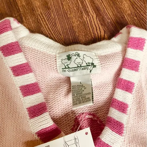 Quacker Factory Summer Days Strawberries Cherry Ice Cream Cardigan L Pink Size L