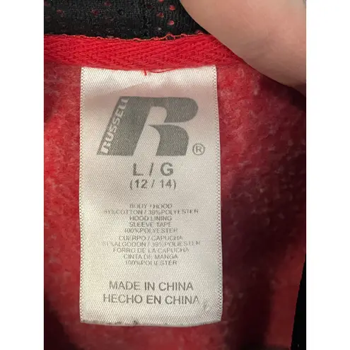 Russell Athletic Illinois State Redbirds NCAA Full Zip Hoodie Black Striped Sleeves Large