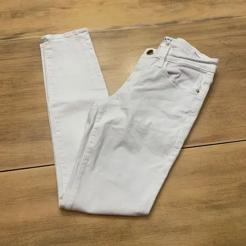 Frame Le Skinny De Jeanne Crop in Blanc size 25 white