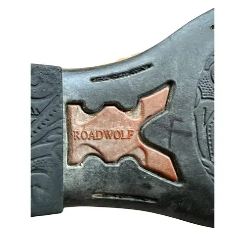 Roadwolf Sz 7M Tan Western Roper Cowboy Boots Leather Western Embroidered