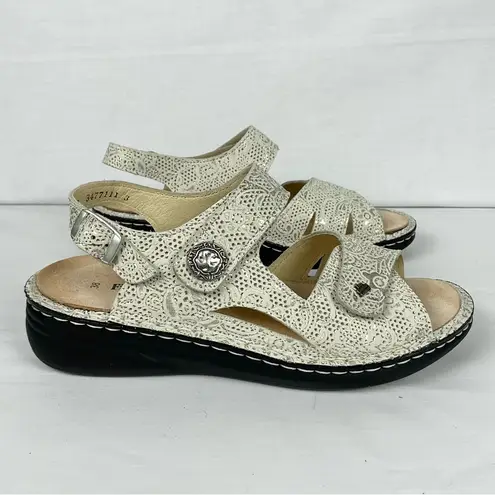 FINN COMFORT Barbuda Sandal Sz 38 New FinnMellow Champagne Garden