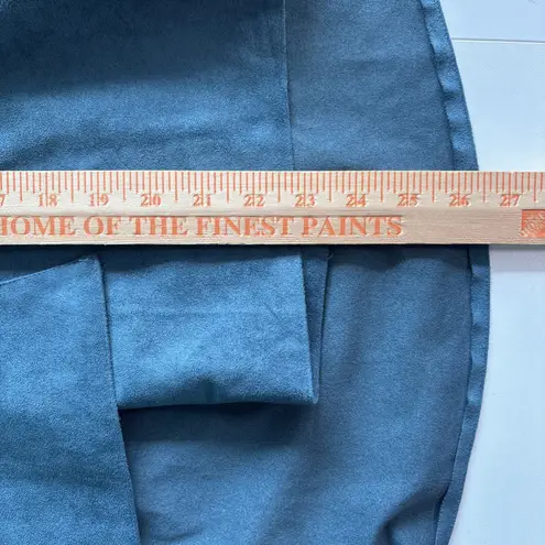 IC by Connie K Teal Blue Faux Suede Asymmetrical Hem Jacket Small