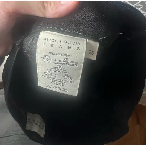 Alice + Olivia  Stunning High Rise Straight Leg Jeans In Eclipse Black Ombré 26 - Image 8