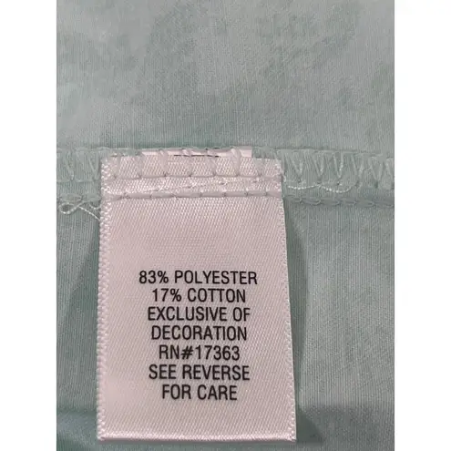 Croft & Barrow Intimates Women Nightgown Floral Button Long Mint Green 2X