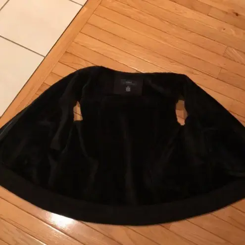 Alfani Suede Faux Fur Vest Black Petite L