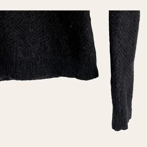 Comptoir des Cotonniers Black Wool Knit Cropped Long Sleeve Sweater Sz XS