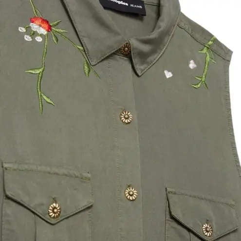 The Kooples | Khaki Embroidered Romper | Size XS